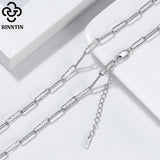 925 Silver Italian 3.5mm Paperclip Link Chain Necklace SC59