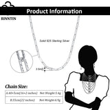 925 Silver Italian 3.5mm Paperclip Link Chain Necklace SC59