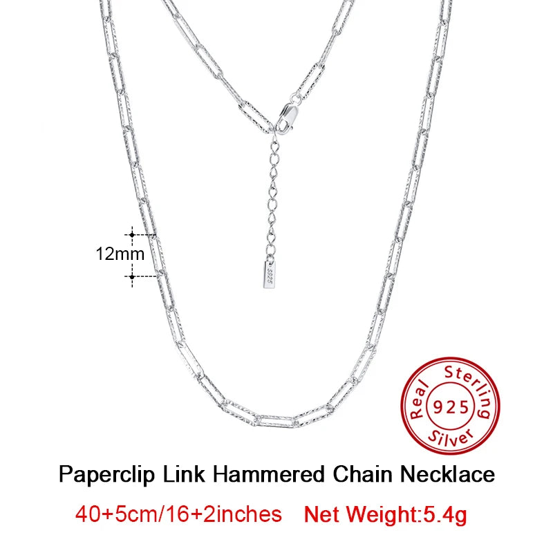 925 Silver Italian 3.5mm Paperclip Link Chain Necklace SC59