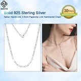 925 Silver Italian 3.5mm Paperclip Link Chain Necklace SC59