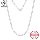 925 Silver Italian 3.5mm Paperclip Link Chain Necklace SC59