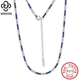 925 Silver Tennis Necklace Clear CZ for Women SC49