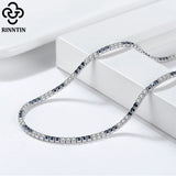 925 Silver Tennis Necklace Clear CZ for Women SC49