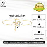925 Silver Love Heart Chain Anklets for Women Summer Foot Bracelet