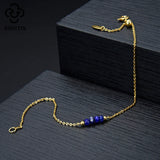 Moonstone Lapis Lazuli Chain Bracelet for Women - Gemstone Party Jewelry