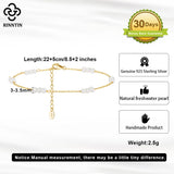 925 Silver Natural Pearls Anklets Women Foot Bracelet Ankle Straps Jewelry