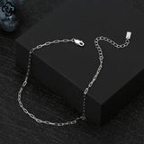 925 Silver Paper Clip Cross Ankle Bracelet for Women