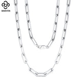 925 Silver Paperclip Link Chain Necklace for Women