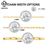 925 Silver Paperclip Link Chain Necklace for Women