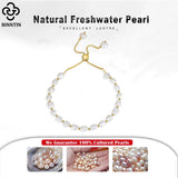 925 Silver Pearl Link Chain Bracelet 14K Culture Baroque Pearl Handmade GPB09