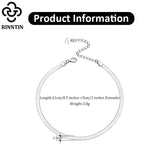 925 Silver Blade Chain Anklet for Women Beach Barefoot Bracelet