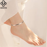 925 Silver Blade Chain Anklet for Women Beach Barefoot Bracelet