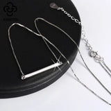 925 Silver Bar Pendant Necklace Women's Fine Jewelry TSN09