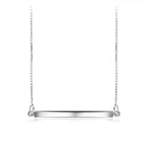 925 Silver Bar Pendant Necklace Women's Fine Jewelry TSN09
