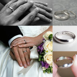 925 Silver Geometric Couple Ring Wedding Engagement Engrave Words