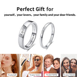 925 Silver Geometric Couple Ring Wedding Engagement Engrave Words
