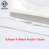 925 Silver Snake Chain Necklace Flat Snake Chain for Men Women