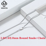 925 Silver Snake Chain Necklace Flat Snake Chain for Men Women