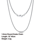 925 Silver Snake Chain Necklace Flat Snake Chain for Men Women
