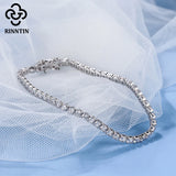 925 Silver Tennis Bracelet with CZ Bling Women Bangles Jewelry