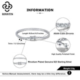 925 Silver Tennis Bracelet with CZ Bling Women Bangles Jewelry