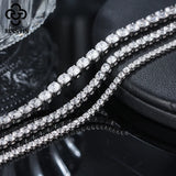 925 Silver Tennis Bracelet with CZ Bling Women Bangles Jewelry