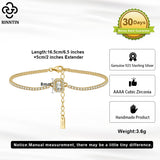 925 Sterling Silver Tennis Bracelet 1.5mm CZ 14K Plated Wedding Jewelry