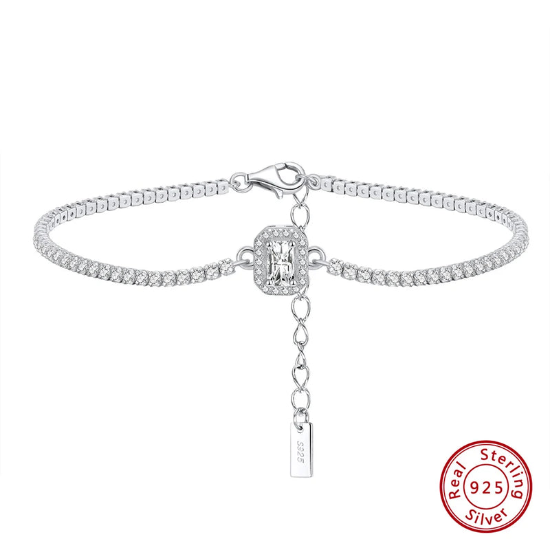 925 Sterling Silver Tennis Bracelet 1.5mm CZ 14K Plated Wedding Jewelry