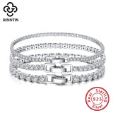 925 Sterling Silver CZ Tennis Bracelet for Women 2-4mm SB91