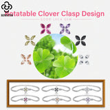 925 Silver Rotatable Clover Tennis Bracelet with 2mm CZ for Women