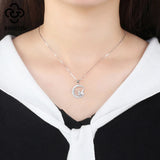 925 Silver Moon Fairy Pendant Necklace TSN106