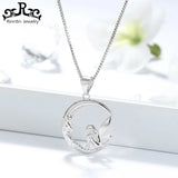 925 Silver Moon Fairy Pendant Necklace TSN106