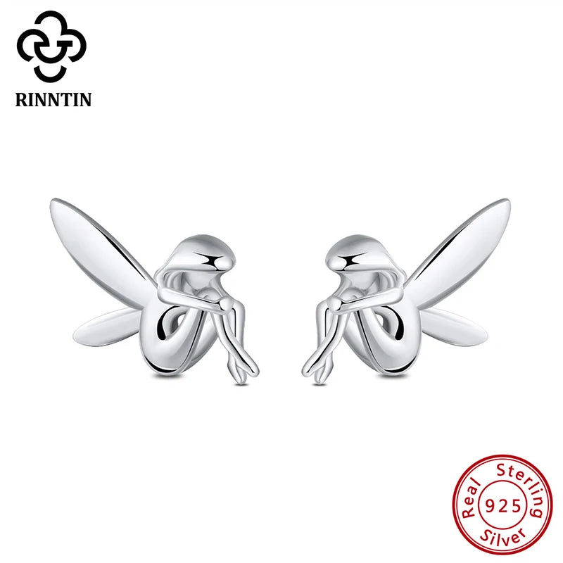 925 Silver Moon Fairy Pendant Necklace TSN106