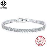925 Silver Women's CZ Tennis Bracelet 4mm 6.5-7.5 Inches SB118
