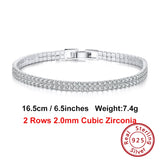 925 Silver Women's CZ Tennis Bracelet 4mm 6.5-7.5 Inches SB118