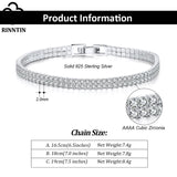 925 Silver Women's CZ Tennis Bracelet 4mm 6.5-7.5 Inches SB118