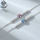 Adjustable 925 Silver Crystal Charm Bracelet CZ Wedding Love B03