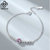 Adjustable 925 Silver Crystal Charm Bracelet CZ Wedding Love B03