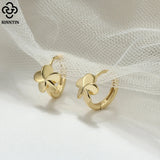 925 Silver Daisy Sunflower Huggie Hoop Earrings Women Girls APE45