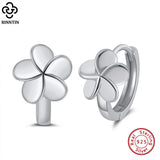 925 Silver Daisy Sunflower Huggie Hoop Earrings Women Girls APE45