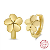 925 Silver Daisy Sunflower Huggie Hoop Earrings Women Girls APE45