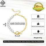 Baroque Pearl Bracelet 14K Silver Toggle Clasp GPB06