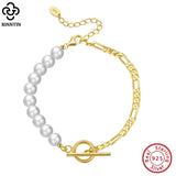 Baroque Pearl Bracelet 14K Silver Toggle Clasp GPB06