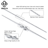 Bamboo Link Thin Chain 925 Sterling Silver Necklace Fine Jewelry