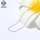 Bamboo Link Thin Chain 925 Sterling Silver Necklace Fine Jewelry