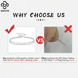 925 Silver Double Layer Bracelet with Chain for Women