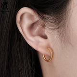 925 Silver Mini Hoop Earrings for Women Geometric Earings APE37