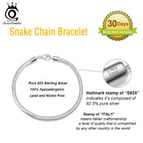 Italian 3mm Snake Chain Bracelet 925 Silver Hand Bracelet Accessories Jewelry