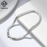 Italian 3mm Snake Chain Bracelet 925 Silver Hand Bracelet Accessories Jewelry