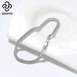 Italian 925 Silver 3mm Mesh Popcorn Chain Bracelet Unisex